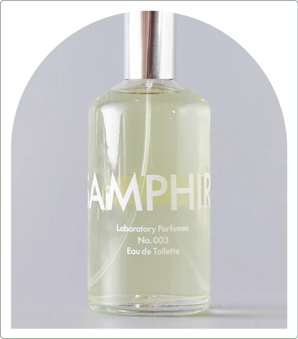 Perfume product on grey background